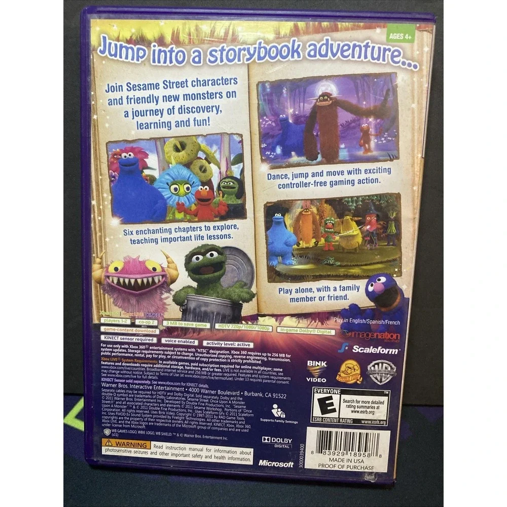 Sesame Street: Once Upon a Monster Xbox 360 Kinect Version
